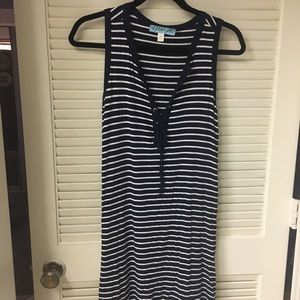 Blue and White Striped Dress